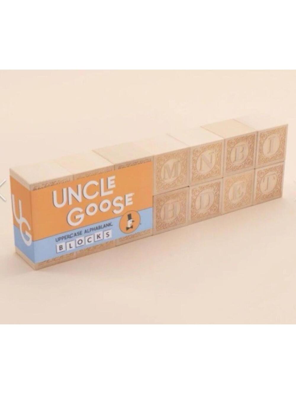 Uncle Goose Uppercase Alphablank Wooden Blocks Educational Toy Set ABC Learning!